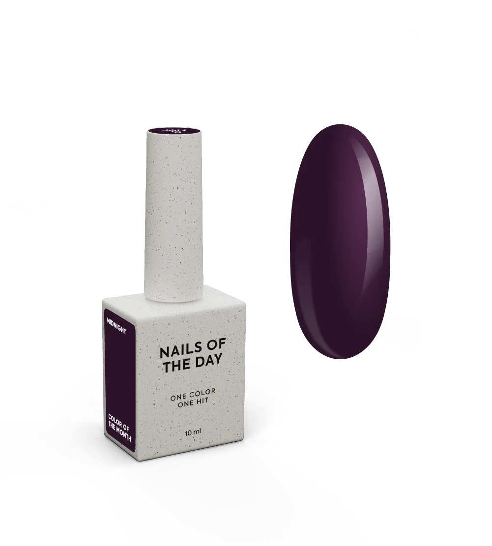 NAILSOFTHEDAY Color of the month January 2026 Midnight — intenzivno šljivasti gel lak, 10 ml