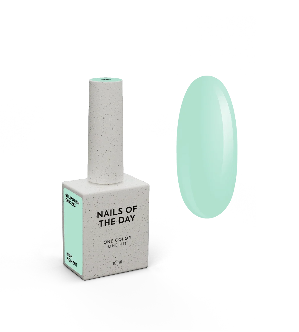 NAILSOFTHEDAY Gel polish Chic 253 — pastelno tirkizni gel lak, 10 ml