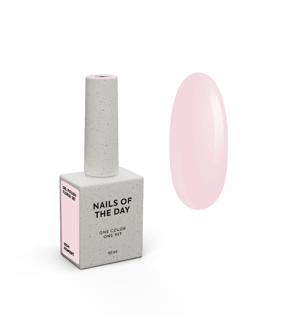 NAILSOFTHEDAY Gel polish Floria 187 — pastelno ružičasti gel lak, 10 ml