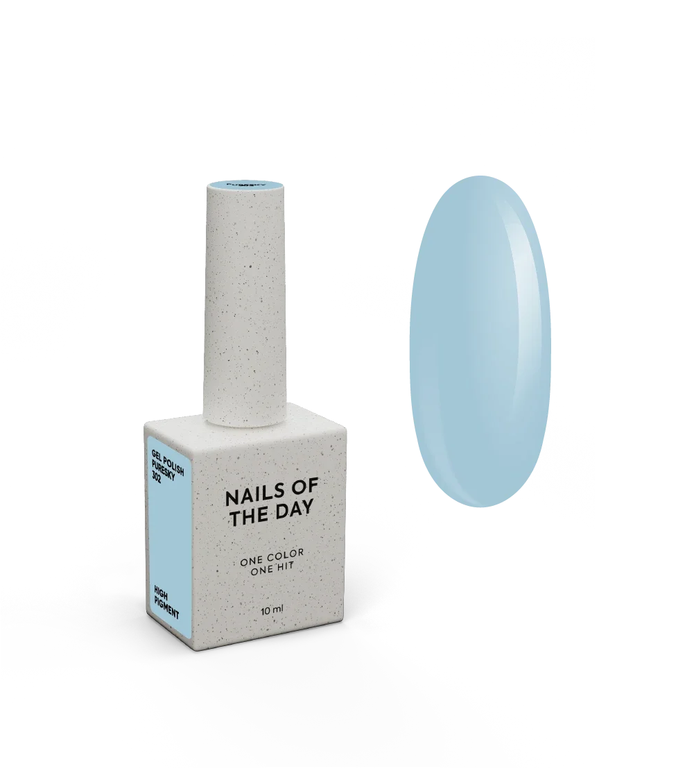 NAILSOFTHEDAY Gel polish Puresky 302 — pastelno plavi gel lak, 10 ml