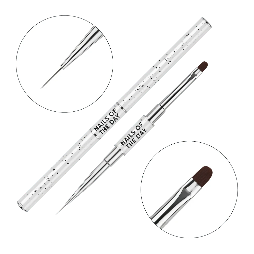 NAILSOFTHEDAY Professional Brush 2-in-1: Liner + Oval — dvostrana profesionalna četkica